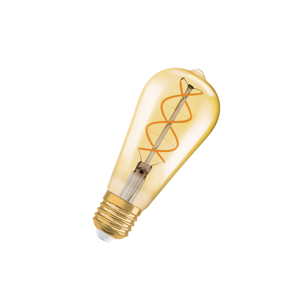 Vintage 1906 LED CL Edison  DIM  FIL-спираль GOLD 25  4,5W/820 E27  140x64мм - капля OSRAM