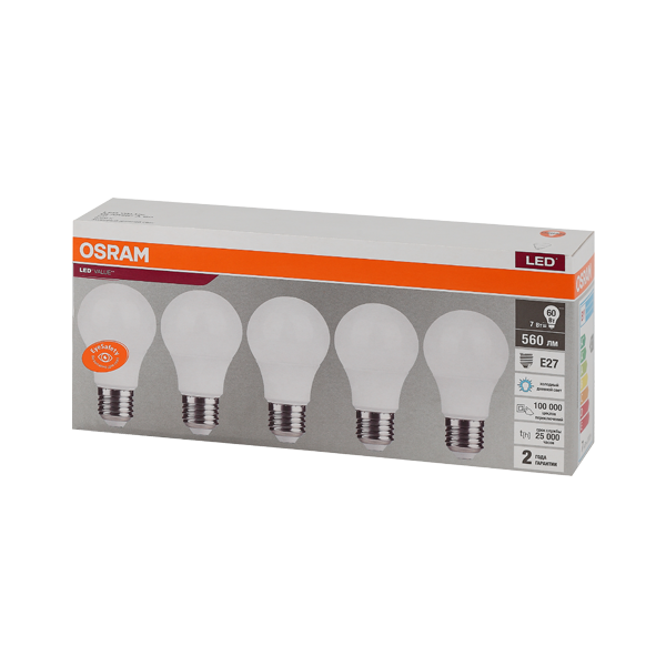 LVCLA60 7SW/865 230V E27 Экопак1X5 RU OSRAM LVCLA60 7SW/865 230V E27 Экопак1X5 RU OSRAM
