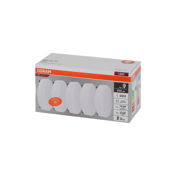 LVGX5360 8SW/865 230V GX53 Экопак1X5  RU OSRAM