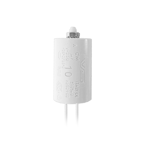 VS 10 мкФ ±10% 250V d33x63 -25C/+85C M8x10 (Пласт. корпус/провода 250мм) - Конденсатор VS 10 мкФ ±10% 250V d33x63 -25C/+85C M8x10 (Пласт. корпус/провода 250мм) - Конденсатор