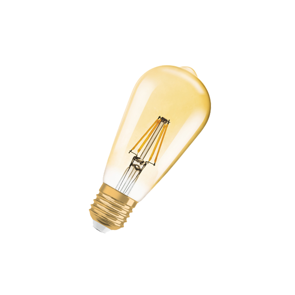 Vintage 1906 LED CL Edison  FIL GOLD   36  non-dim  4W/825 E27 140x64мм - капля OSRAM