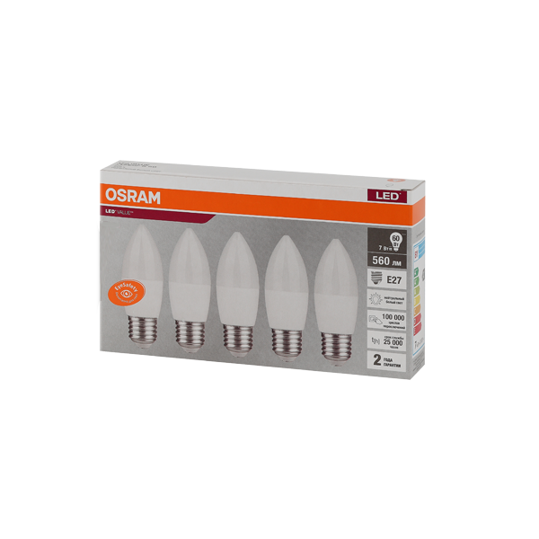 LVCLB60 7SW/840 230V E27 Экопак1X5 RU OSRAM LVCLB60 7SW/840 230V E27 Экопак1X5 RU OSRAM