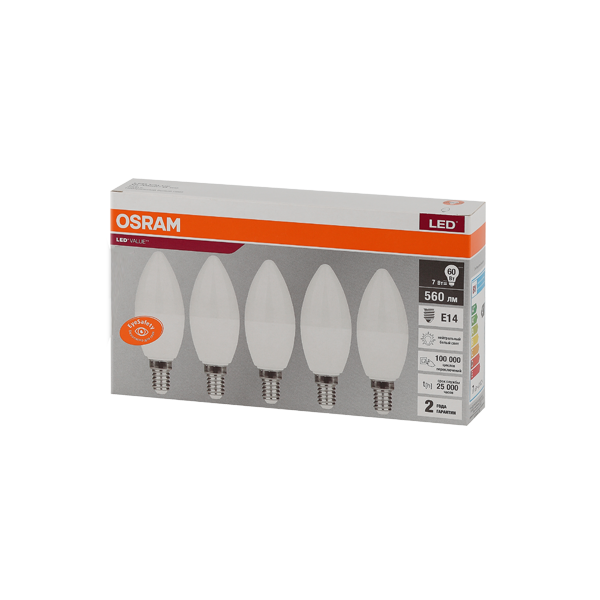 LVCLB60 7SW/840 230V E14 Экопак1X5 RU OSRAM LVCLB60 7SW/840 230V E14 Экопак1X5 RU OSRAM