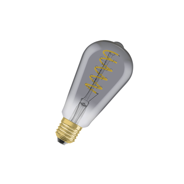 Vintage 1906 LED CL Edison  FIL-спираль SMOKE 15 non-dim  5W/818 E27  140x64мм - капля OSRAM