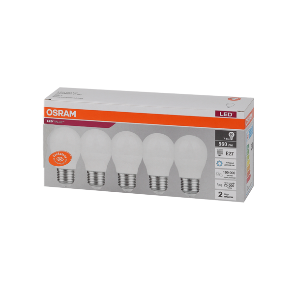 LVCLP60 7SW/865 230V E27 Экопак1X5  RU OSRAM