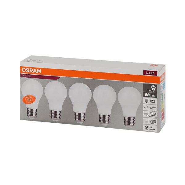 LVCLA60 7SW/840 230V E27 Экопак1X5 RU OSRAM LVCLA60 7SW/840 230V E27 Экопак1X5 RU OSRAM